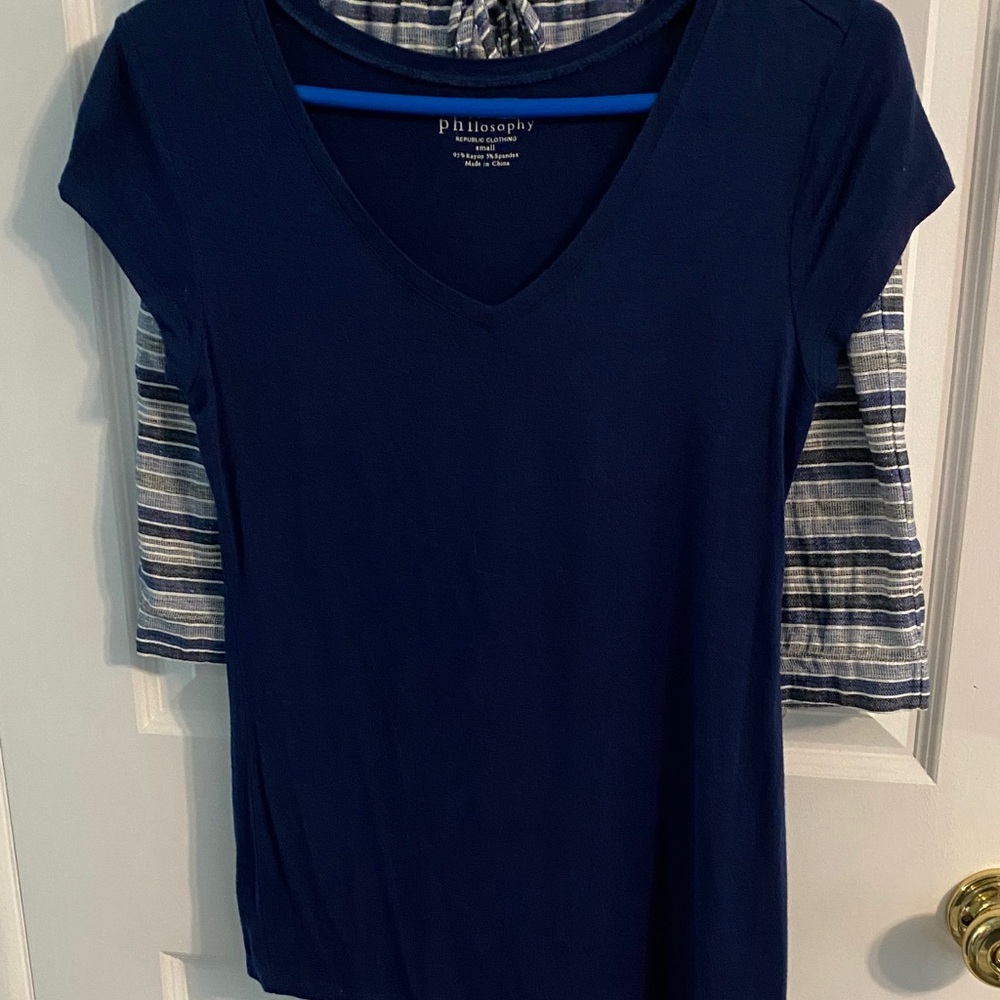 Philosophy Deep Blue V-Neck Tee